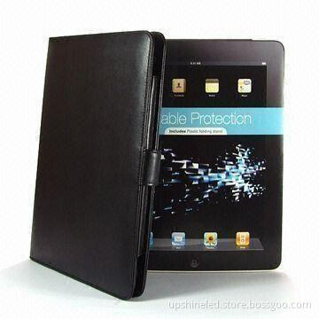 Leather Cases/Covers for Apple's iPad, with Magnetic Flip Closure